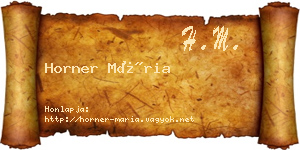 Horner Mária névjegykártya