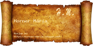 Horner Mária névjegykártya